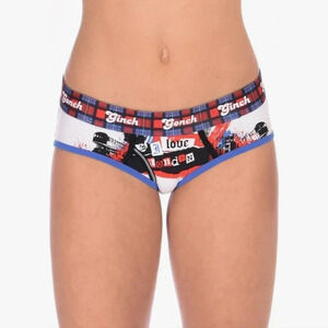 Ginch Gonch Women's Printed Womens Boyfriend Brief underwear panty size  M